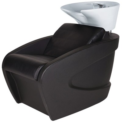 Myjnia fryzjerska Vanity - czarna - biała misa -Fotele fryzjerskie Ayala 48h- 